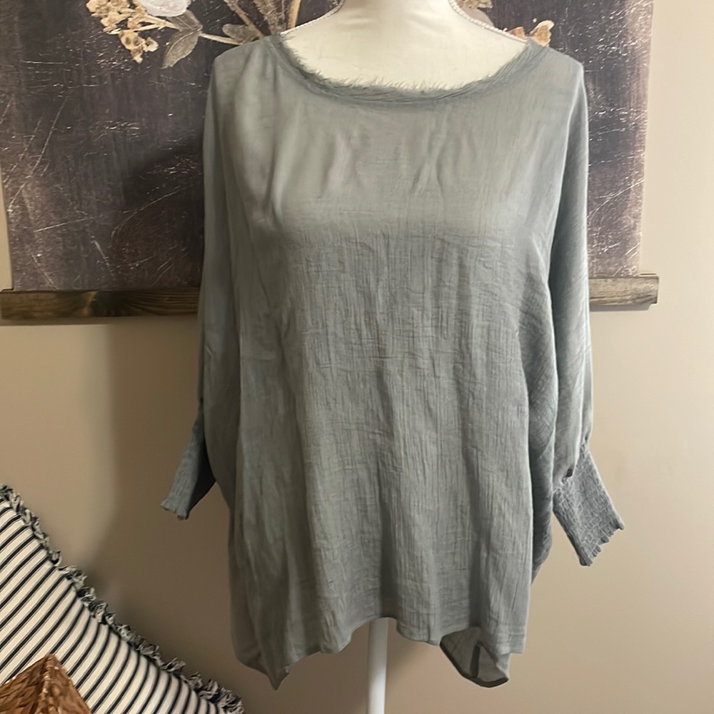 Sage Green Dolman Sleeve Boho Poncho